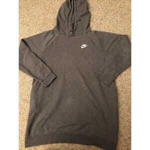 Nike Swoosh Medium Gray Hoodie with Drawstring Exc. Condition